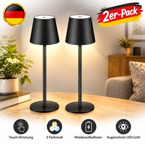 2stk led tischlampe - led, kabellos