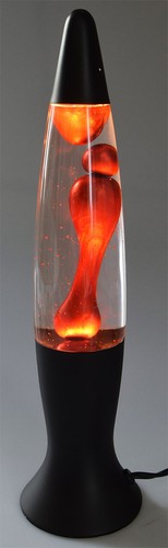 Lavalampe metallic rot - , schwarz