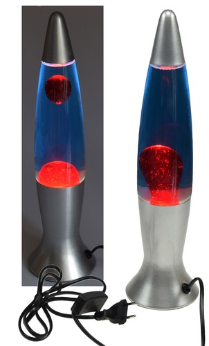 Lavalampe silber blau rot - , 40